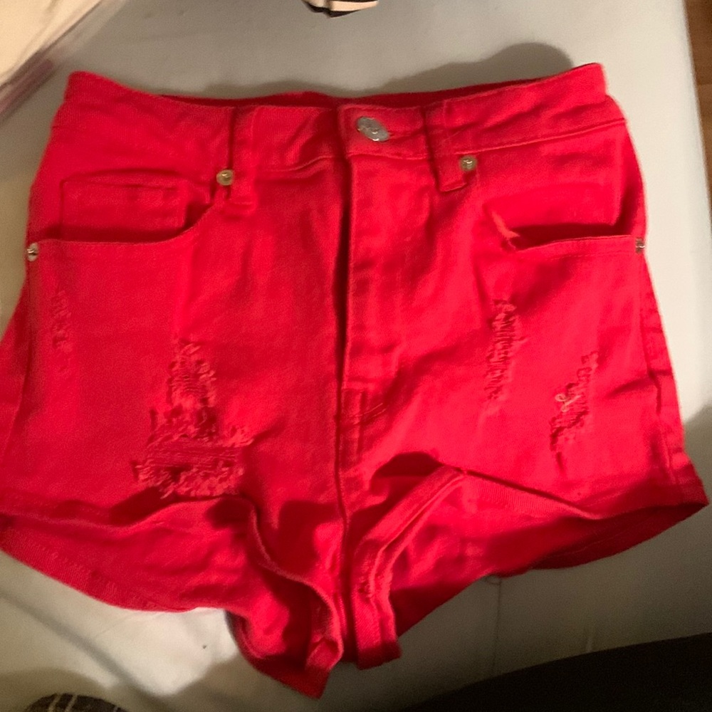 H-&M Divided size 2 red high rise shorts